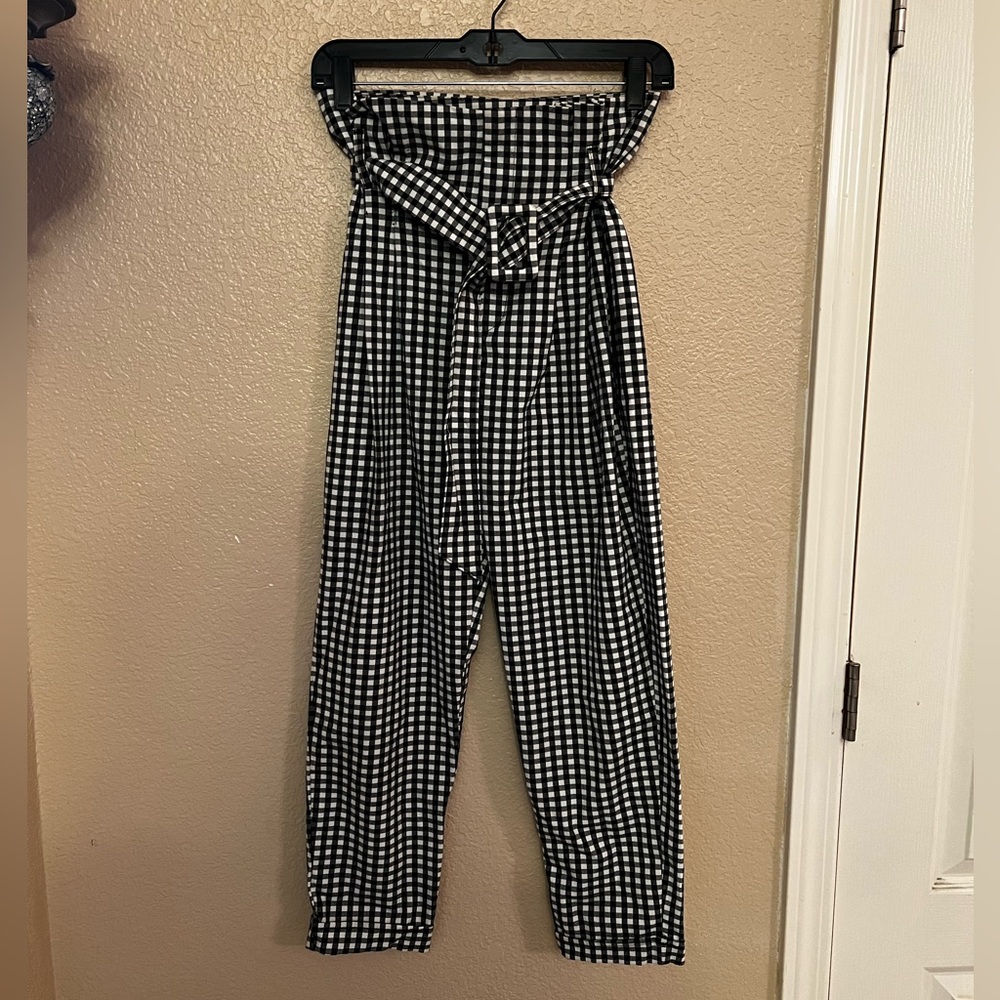 Plaid Dress Pants black and white